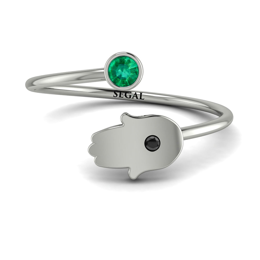 Delicate Minimalist Hamsa Ring - Elyse No. 36