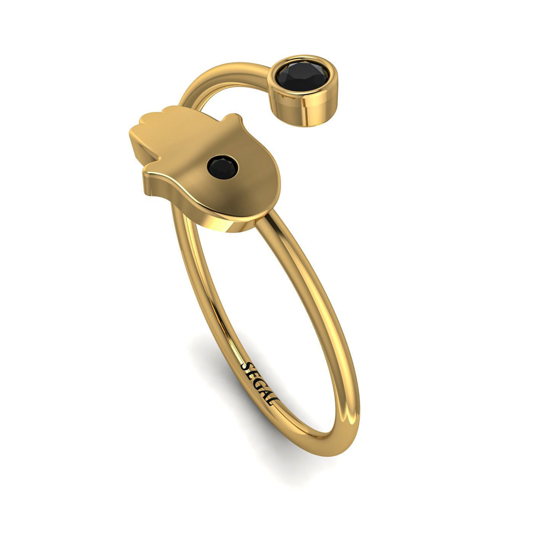 Delicate Minimalist Hamsa Ring - Elyse No. 37