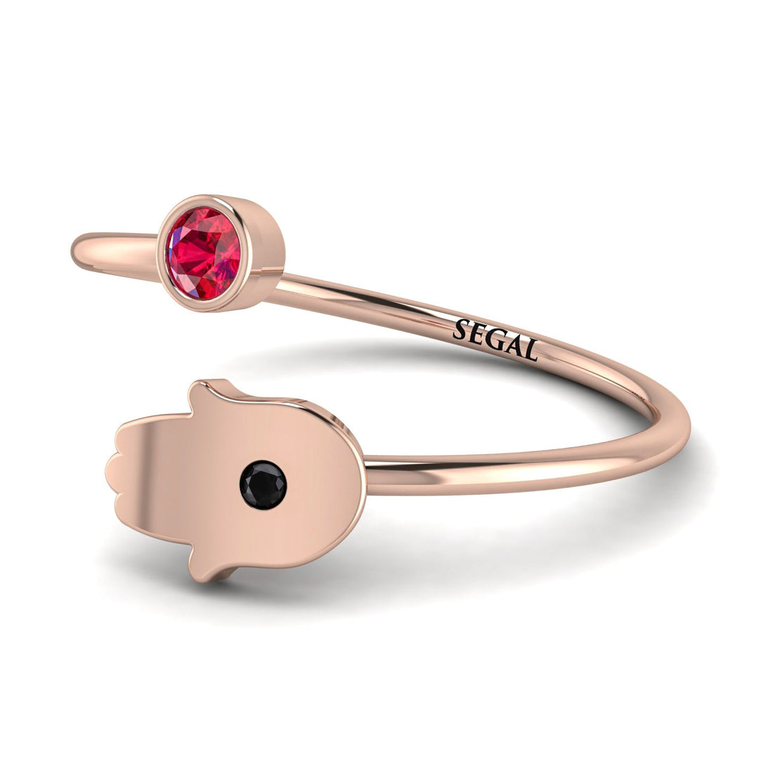 Delicate Minimalist Hamsa Ring - Elyse No. 41