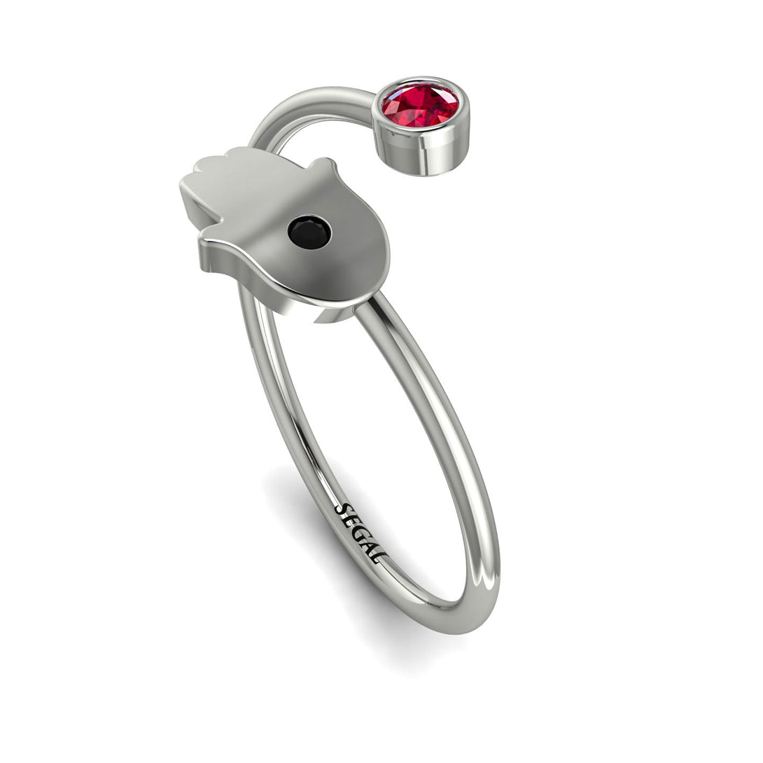 Delicate Minimalist Hamsa Ring - Elyse No. 42
