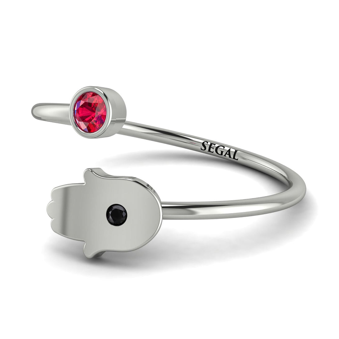 Delicate Minimalist Hamsa Ring - Elyse No. 42