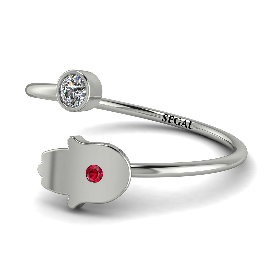 Delicate Minimalist Hamsa Ring - Elyse No. 48