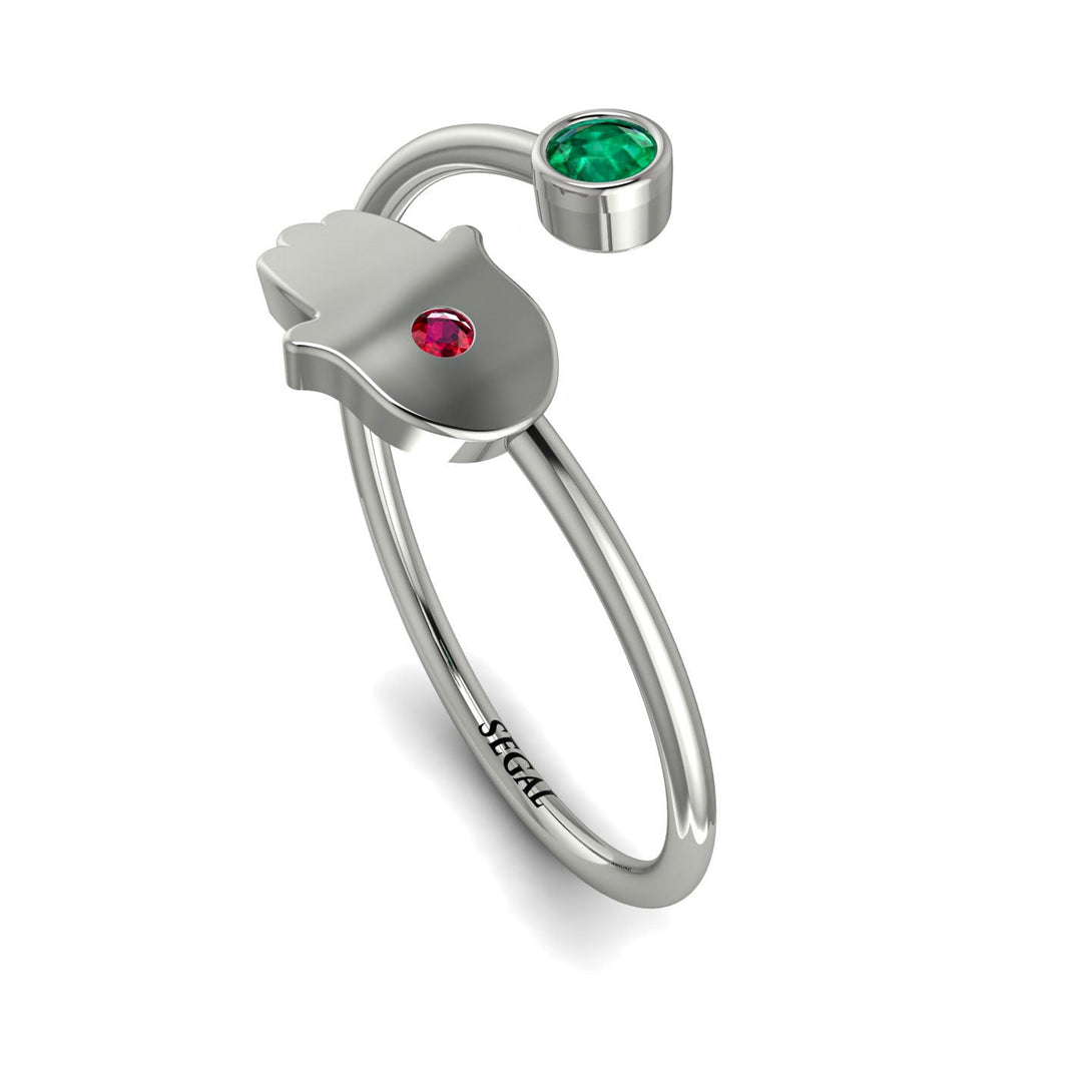 Delicate Minimalist Hamsa Ring - Elyse No. 51