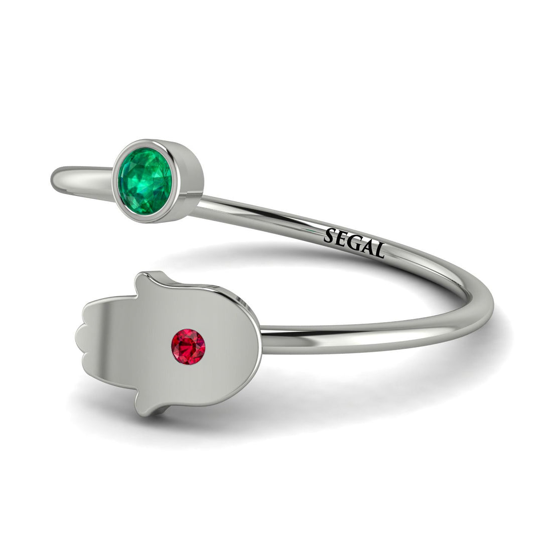 Delicate Minimalist Hamsa Ring - Elyse No. 51