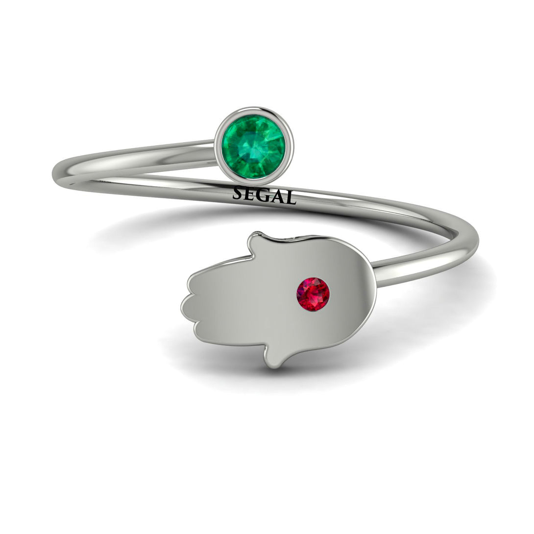 Delicate Minimalist Hamsa Ring - Elyse No. 51