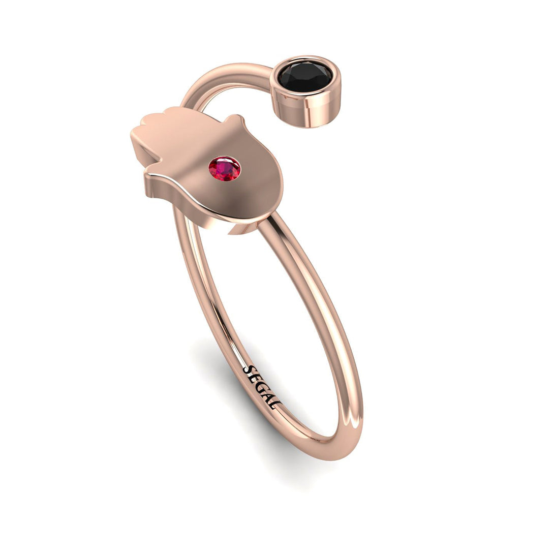 Delicate Minimalist Hamsa Ring - Elyse No. 53