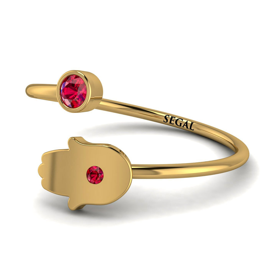 Delicate Minimalist Hamsa Ring - Elyse No. 55