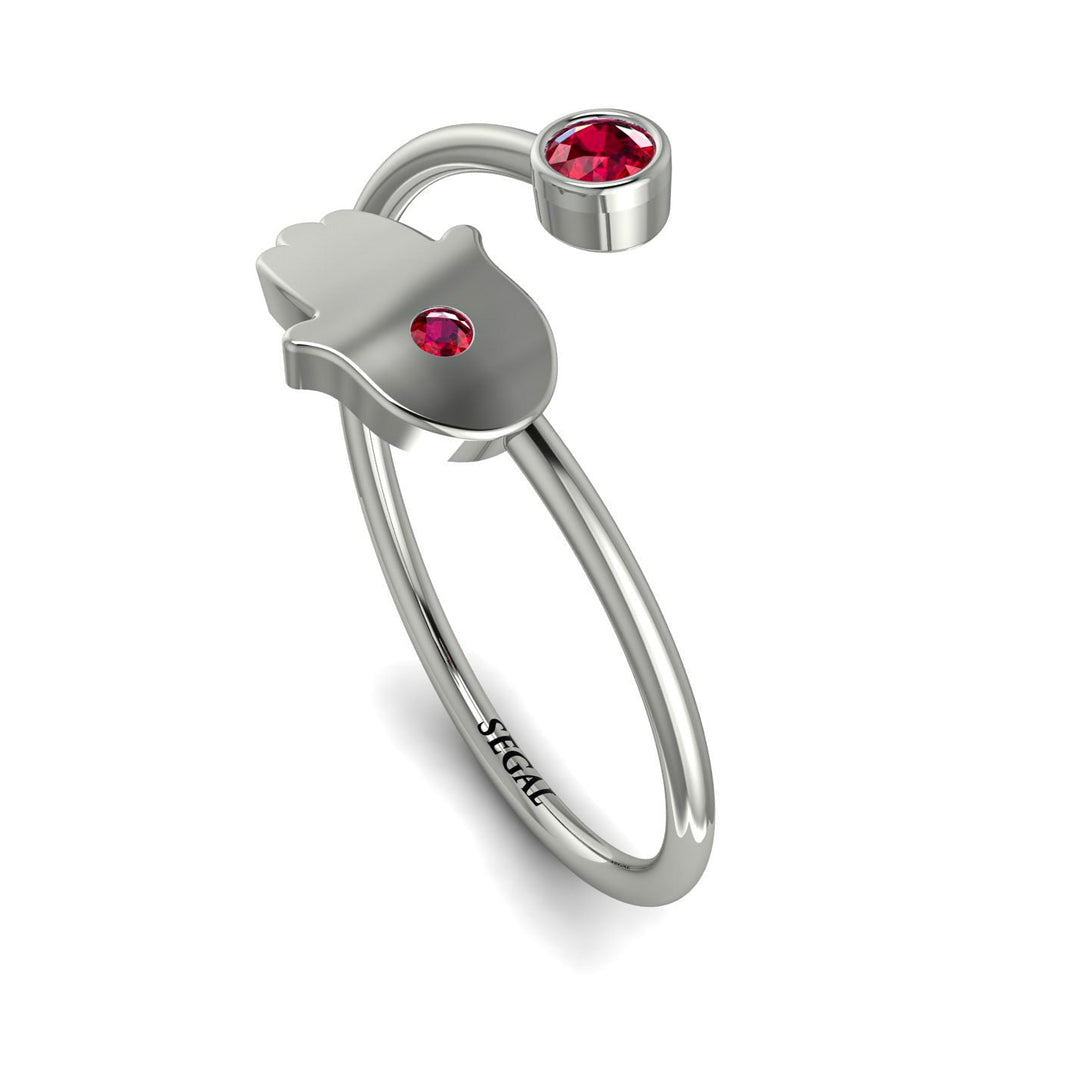 Delicate Minimalist Hamsa Ring - Elyse No. 57