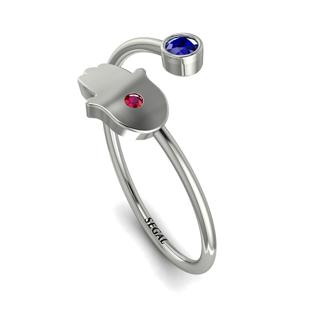 Delicate Minimalist Hamsa Ring - Elyse No. 60