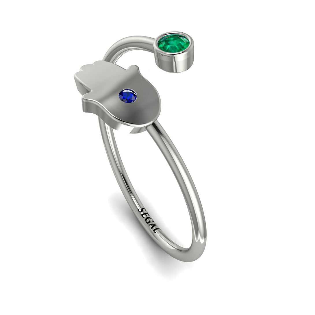 Delicate Minimalist Hamsa Ring - Elyse No. 66