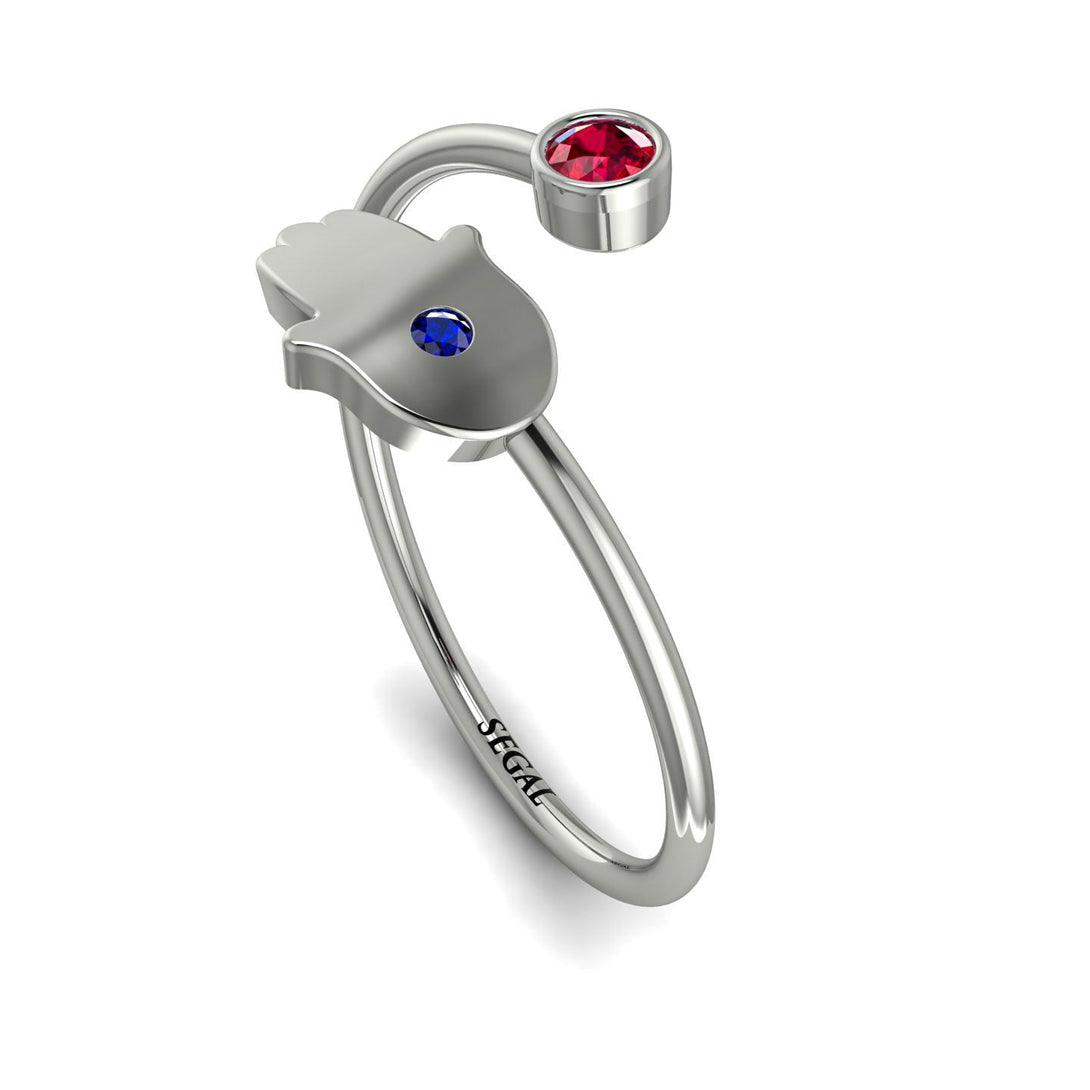 Delicate Minimalist Hamsa Ring - Elyse No. 72