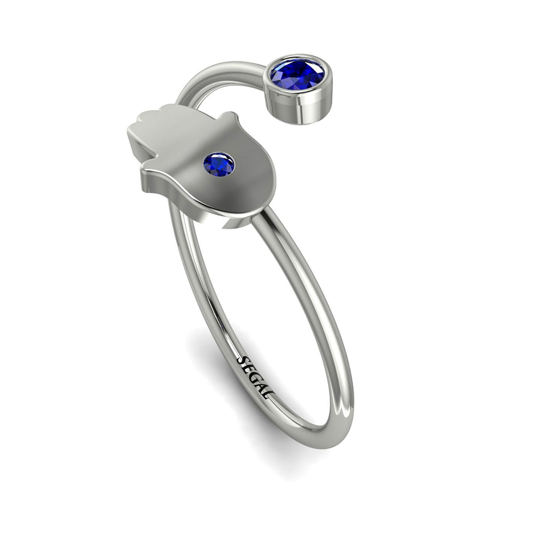 Delicate Minimalist Hamsa Ring - Elyse No. 75