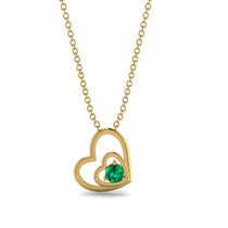 Two Hearts Emerald Necklace - Dana No. 4 image 1