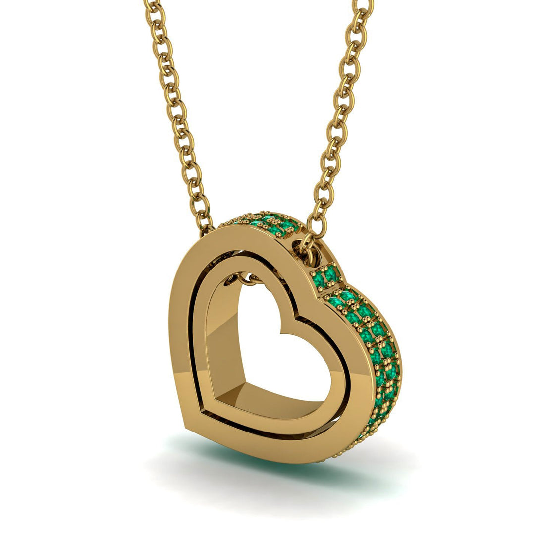 Hidden Emeralds Heart Pendant - Kristen No. 4