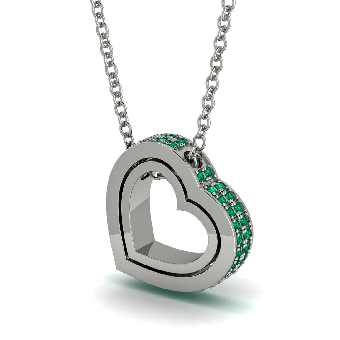 Hidden Emeralds Heart Pendant - Kristen No. 6