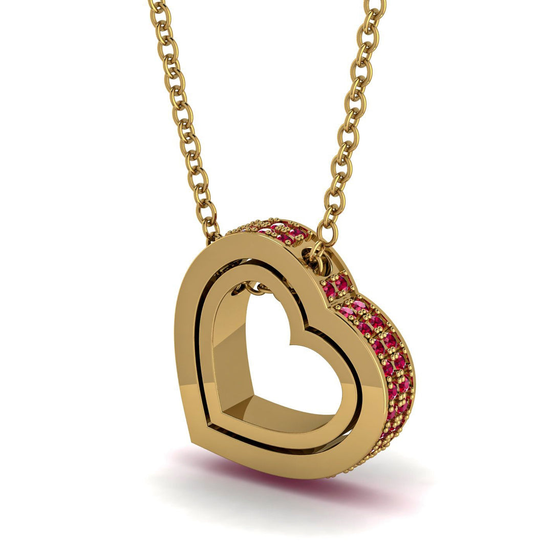 Hidden Rubies Heart Pendant - Kristen No. 10