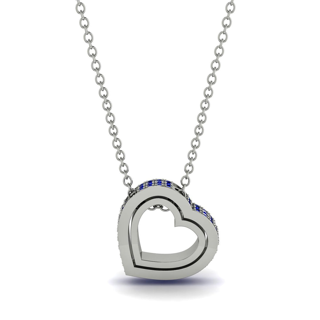 Hidden Sapphires Heart Pendant - Kristen No. 15