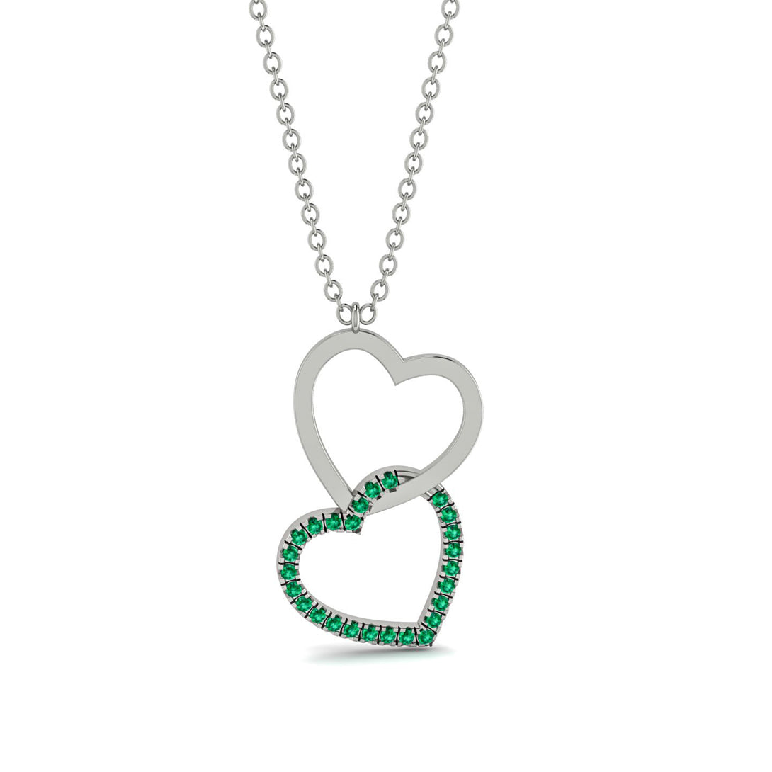 Interlocked Hearts Emerald Necklace - Wendy No. 6