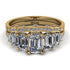 Emerald Cut diamond Bridal Set With Hidden Diamonds - Brynlee No. 1