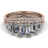 Emerald Cut diamond Bridal Set With Hidden Diamonds - Brynlee No. 2