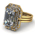Halo Emerald Cut diamond Bridal Set With Hidden Diamonds - Rowan No. 1 image 3