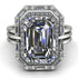 Halo Emerald Cut diamond Bridal Set With Hidden Diamonds - Rowan No. 3