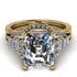 Emerald Cut diamond Bridal Set Hidden Round Diamonds - Sawyer No. 1