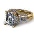 Emerald Cut diamond Bridal Set Hidden Round Diamonds - Sawyer No. 1