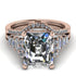 Emerald Cut diamond Bridal Set Hidden Round Diamonds - Sawyer No. 2
