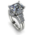 Emerald Cut diamond Bridal Set Hidden Round Diamonds - Sawyer No. 3
