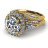 Glamorous Halo diamond Hidden Diamonds Bridal Set - Joanna No. 1