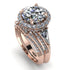 Glamorous Halo diamond Hidden Diamonds Bridal Set - Joanna No. 2
