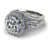 Glamorous Halo diamond Hidden Diamonds Bridal Set - Joanna No. 3