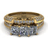 3 Stones Princess diamond Bridal Set - Rebecca No. 1