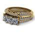 3 Stones Princess diamond Bridal Set - Rebecca No. 1