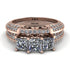 3 Stones Princess diamond Bridal Set - Rebecca No. 2