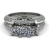 3 Stones Princess diamond Bridal Set - Rebecca No. 3