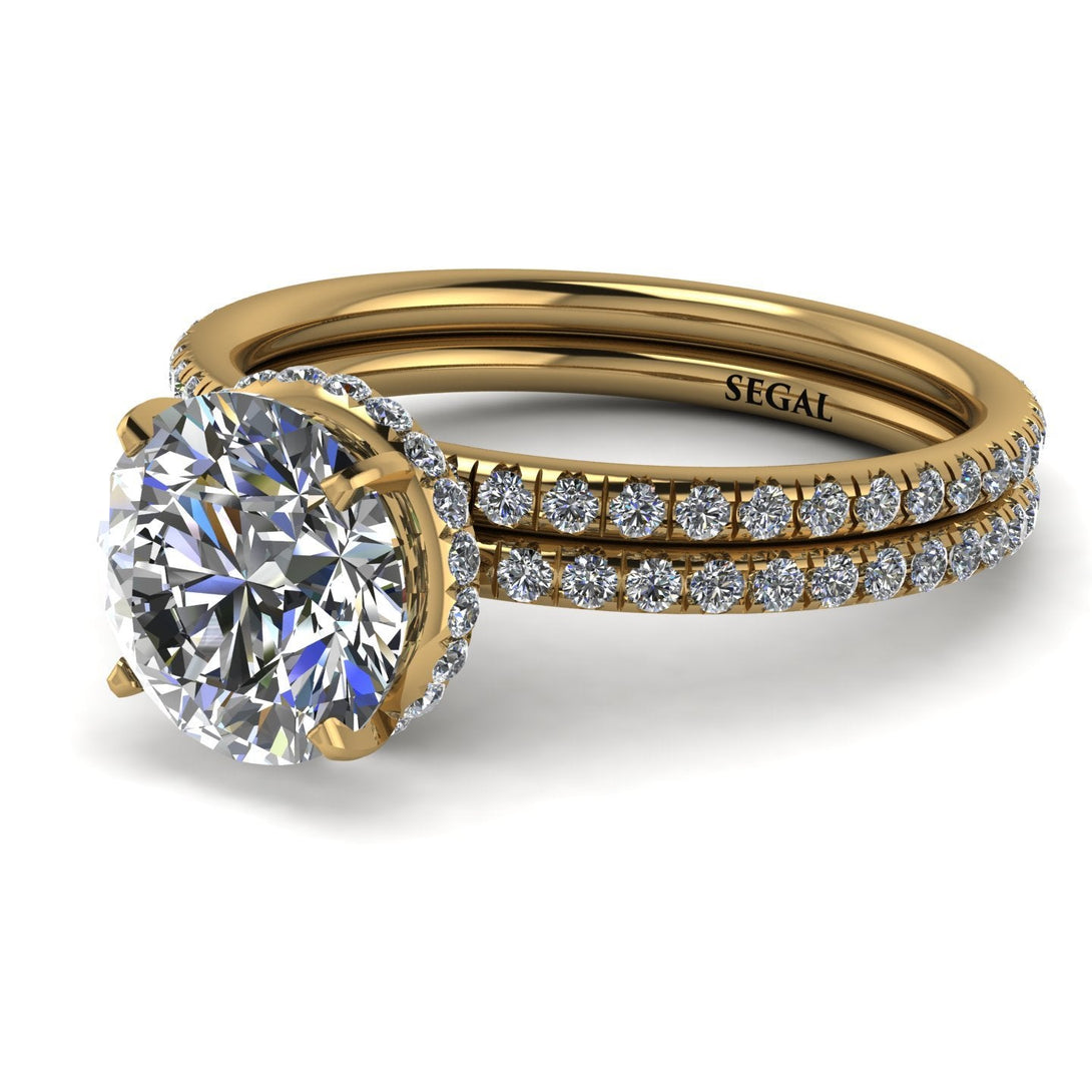 Hidden Halo diamond Bridal Set - Fiona No. 1