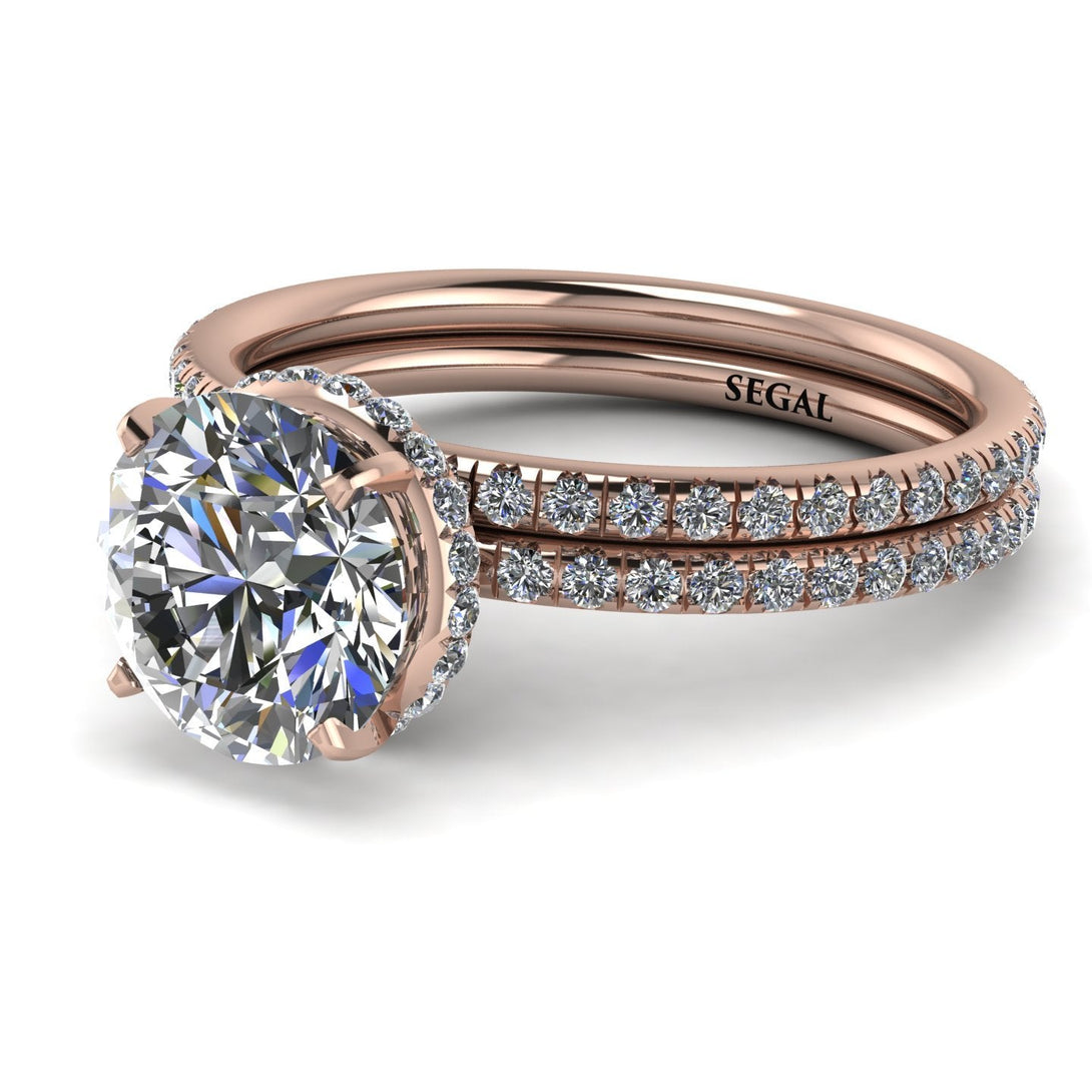 Hidden Halo diamond Bridal Set - Fiona No. 2