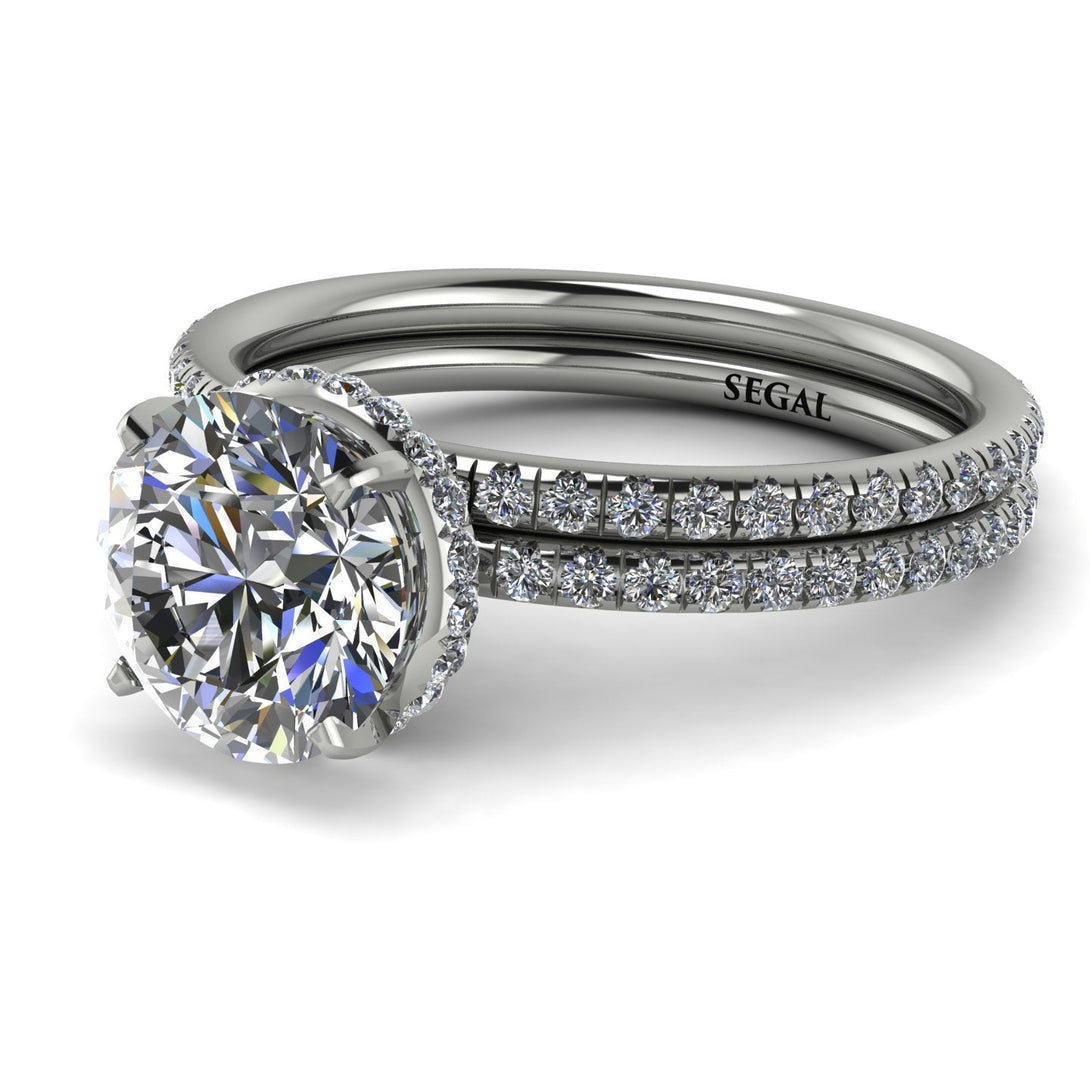 Hidden Halo diamond Bridal Set - Fiona No. 3