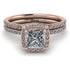 Hidden Double Halo Princess diamond Bridal Set - Georgia No. 2