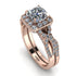Cushion Cut diamond Milgrain Bridal Set - Adelyn No. 2