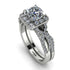 Cushion Cut diamond Milgrain Bridal Set - Adelyn No. 3