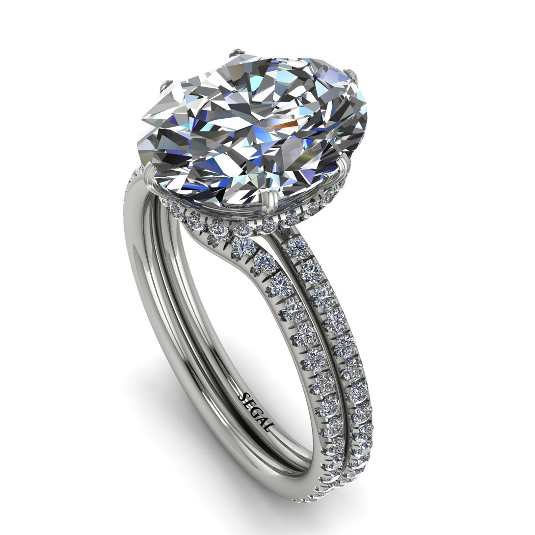 Hidden Halo Oval diamond Bridal Set - Gemma No. 3