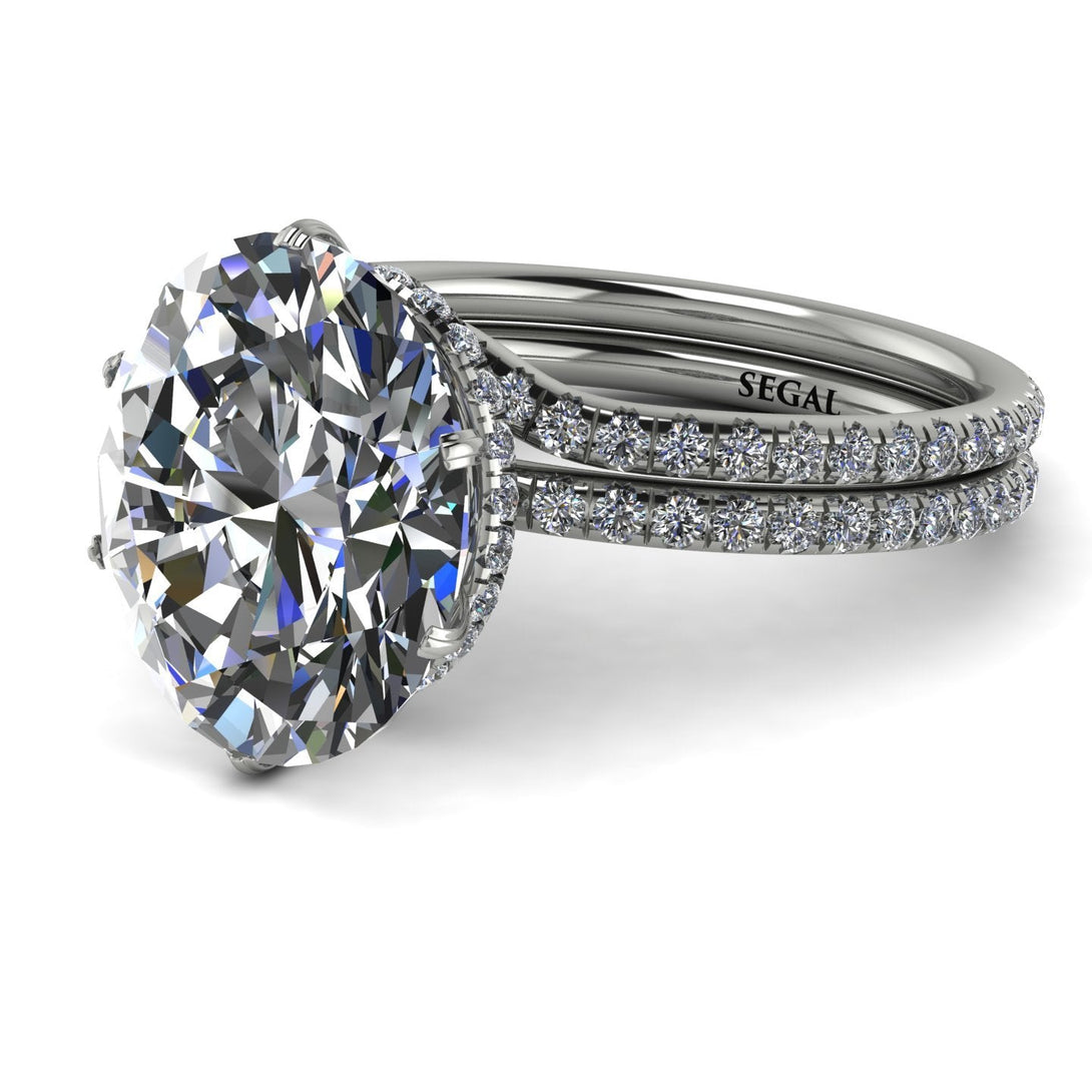 Hidden Halo Oval diamond Bridal Set - Gemma No. 3