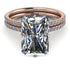 Hidden Halo Emerald Cut diamond Bridal Set - Vanessa No. 2