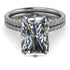 Hidden Halo Emerald Cut diamond Bridal Set - Vanessa No. 3