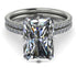 Wedding band for Hidden Halo Emerald Cut diamond Bridal Set - Vanessa No. 3