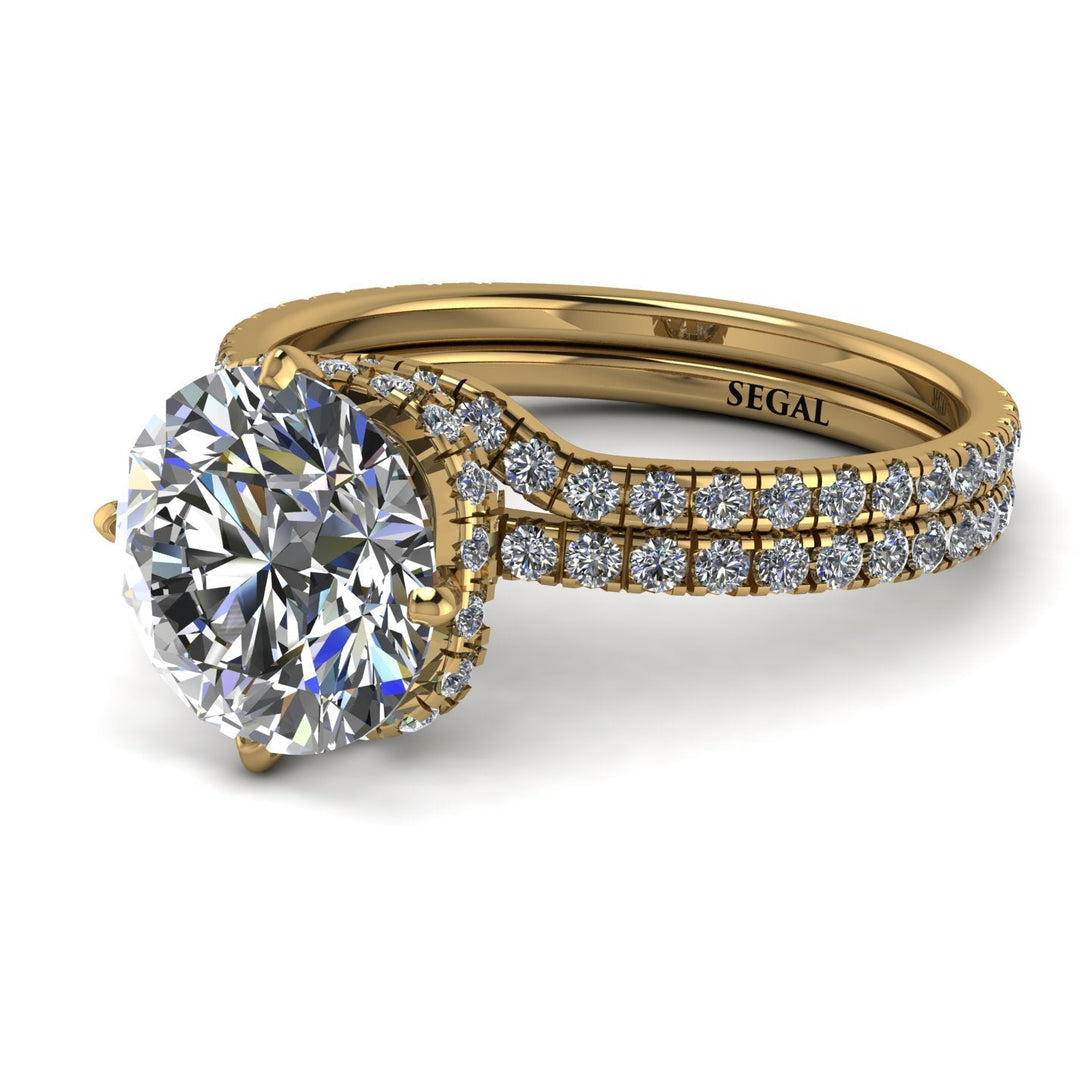 Double Hidden Halo diamond Bridal Set - Angelina No. 1