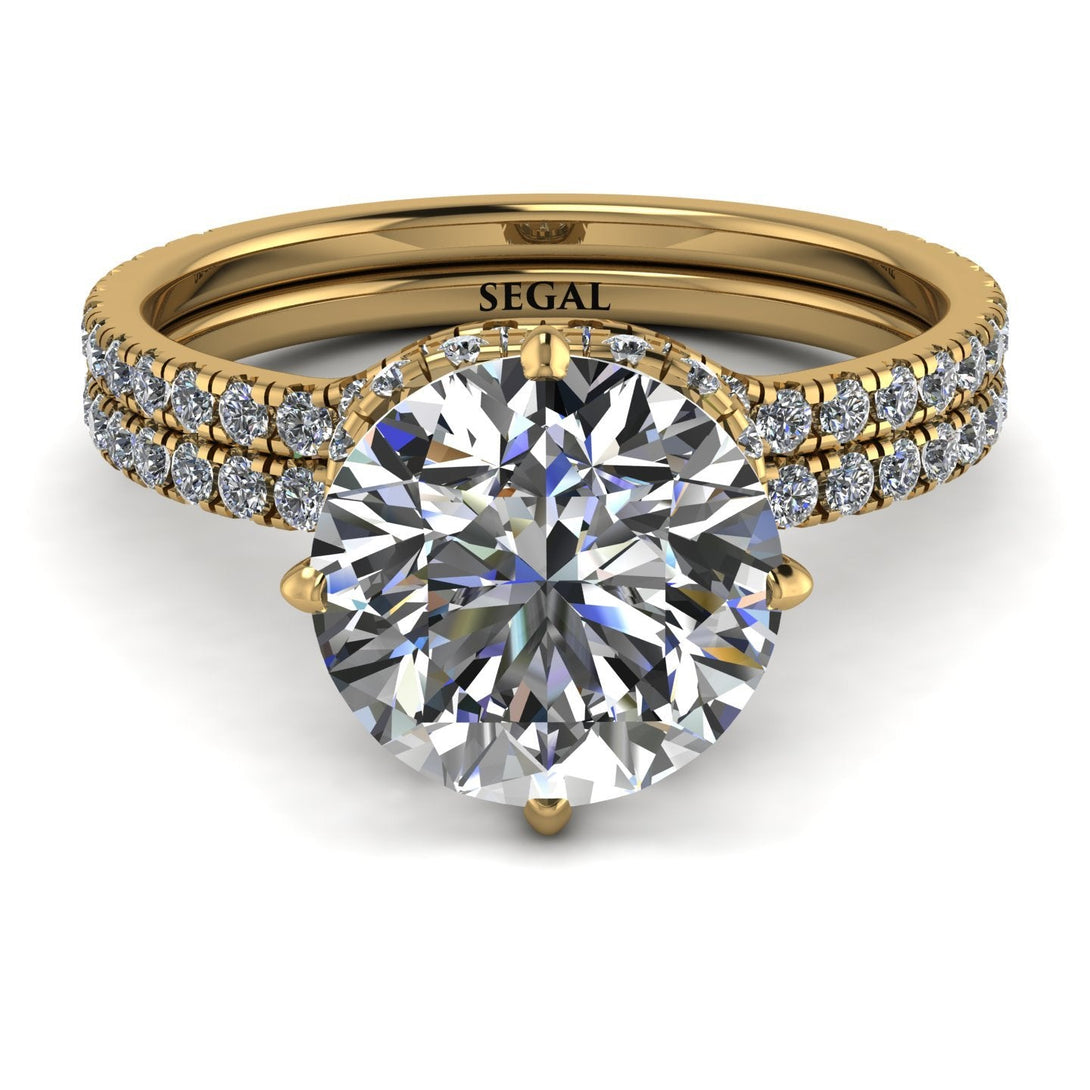 Double Hidden Halo diamond Bridal Set - Angelina No. 1